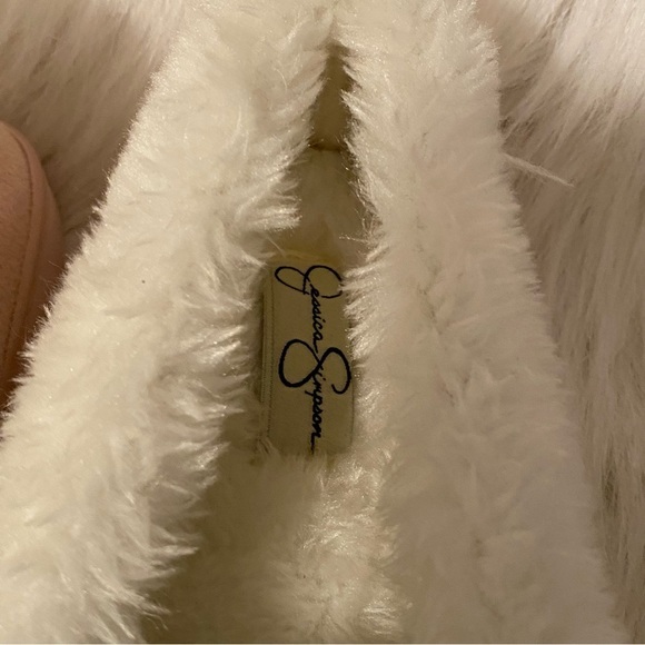 Jessica Simpson Slipper Girls‎ Size 2/3 Large Pink Slip On Fur Lining - Picture 7 of 10